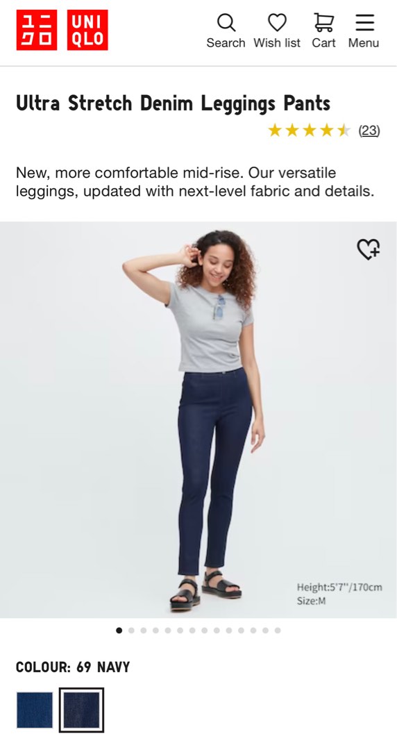 Uniqlo Ultra stretch cropped denim Leggings Pants Women Size XS