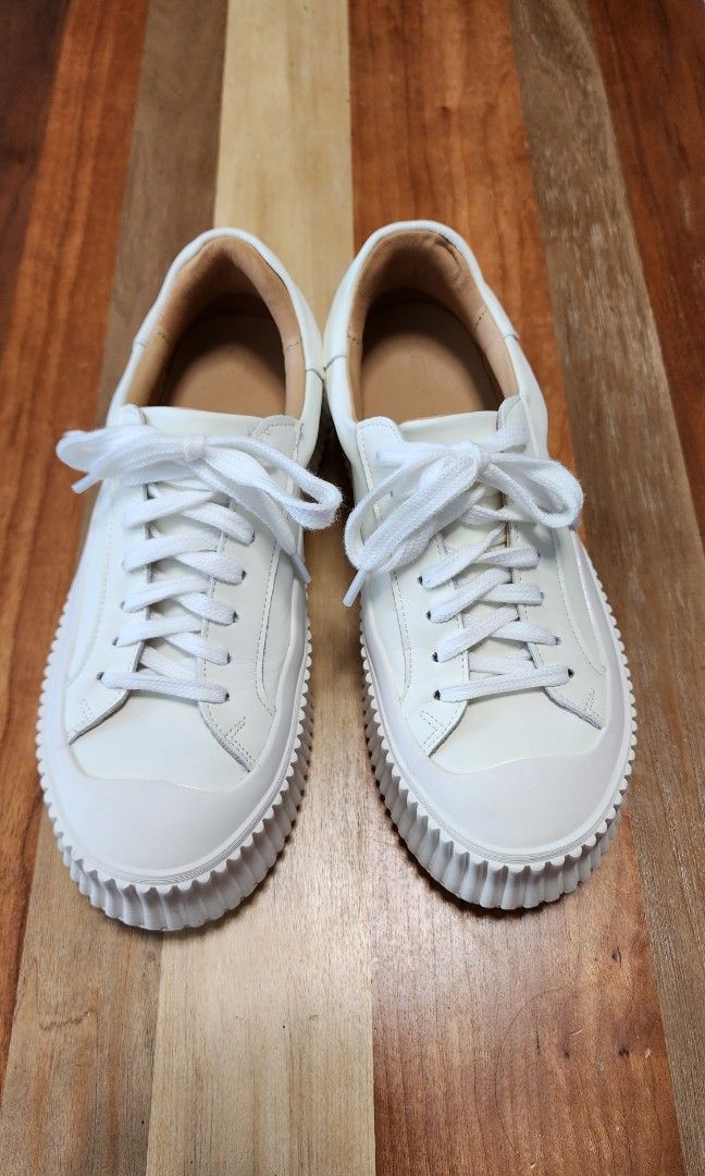 White sneakers with thick sole Women s Fashion Footwear