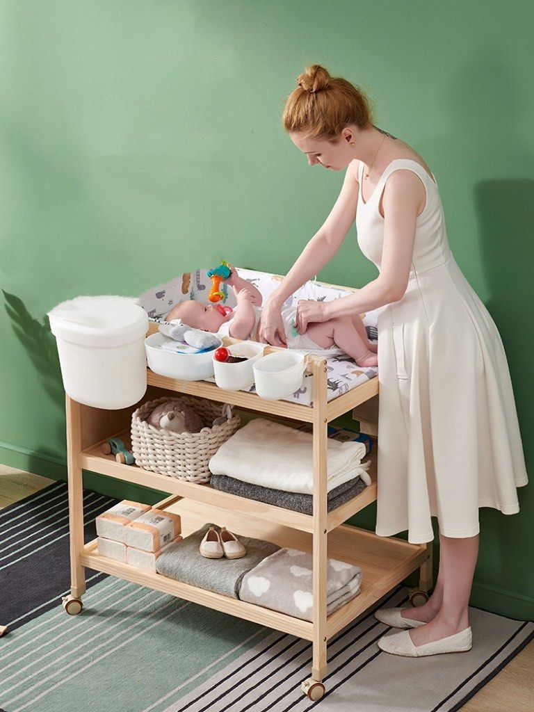 Wooden Baby Diaper Changing Bed, Babies & Kids, Bathing & Changing