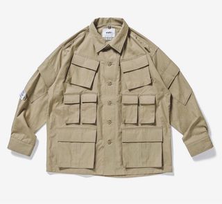 Wtaps modular ls shirt ripstop beige size 2 khaki
