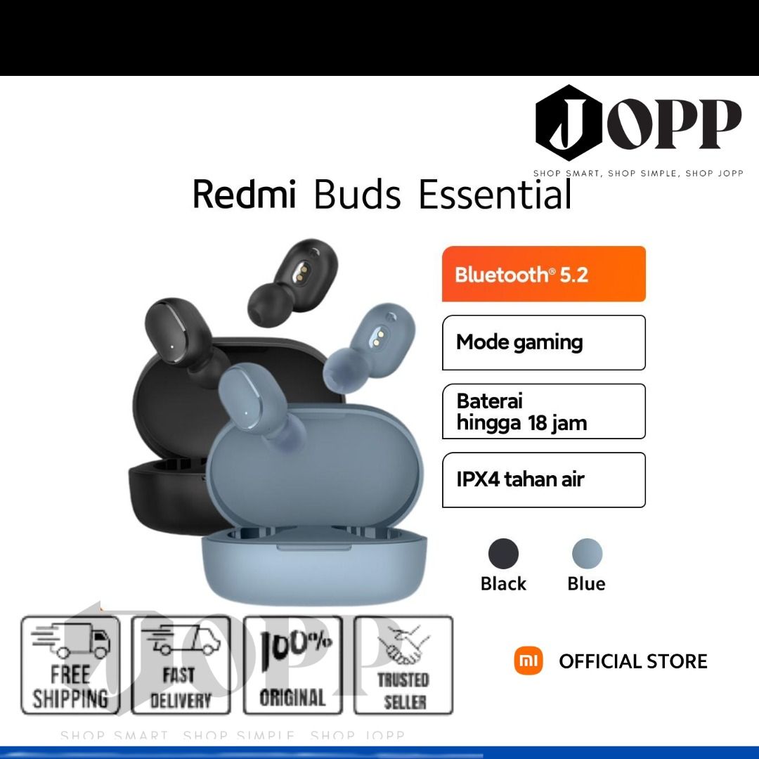  Xiaomi Redmi Buds Essential Wireless Earbuds M2222E1 - (Blue) :  Electronics