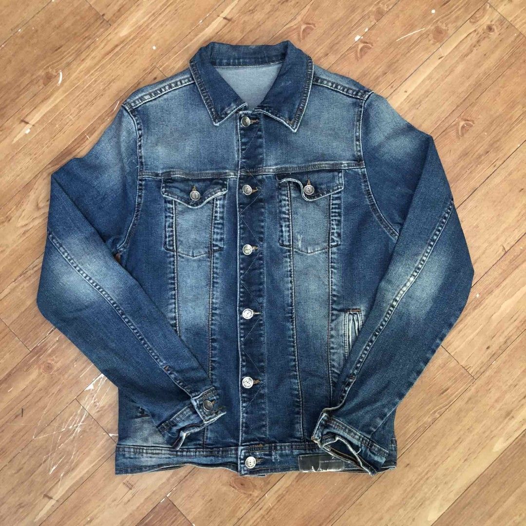 Men's Washed Zip Up Denim Jacket main image 0