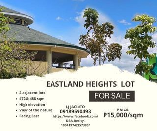 2 adjacent lot in Eastland Heights, Antipolo City | 472 sqm and 488 sqm