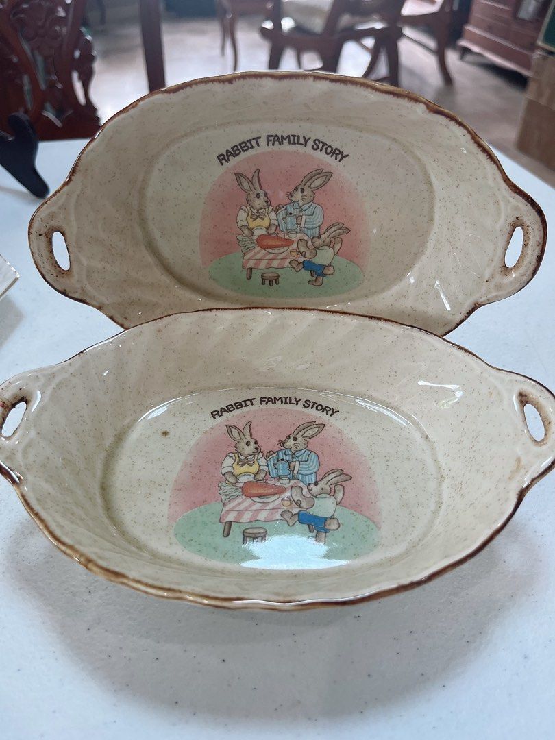 2 bunny pasta serving bowls on Carousell