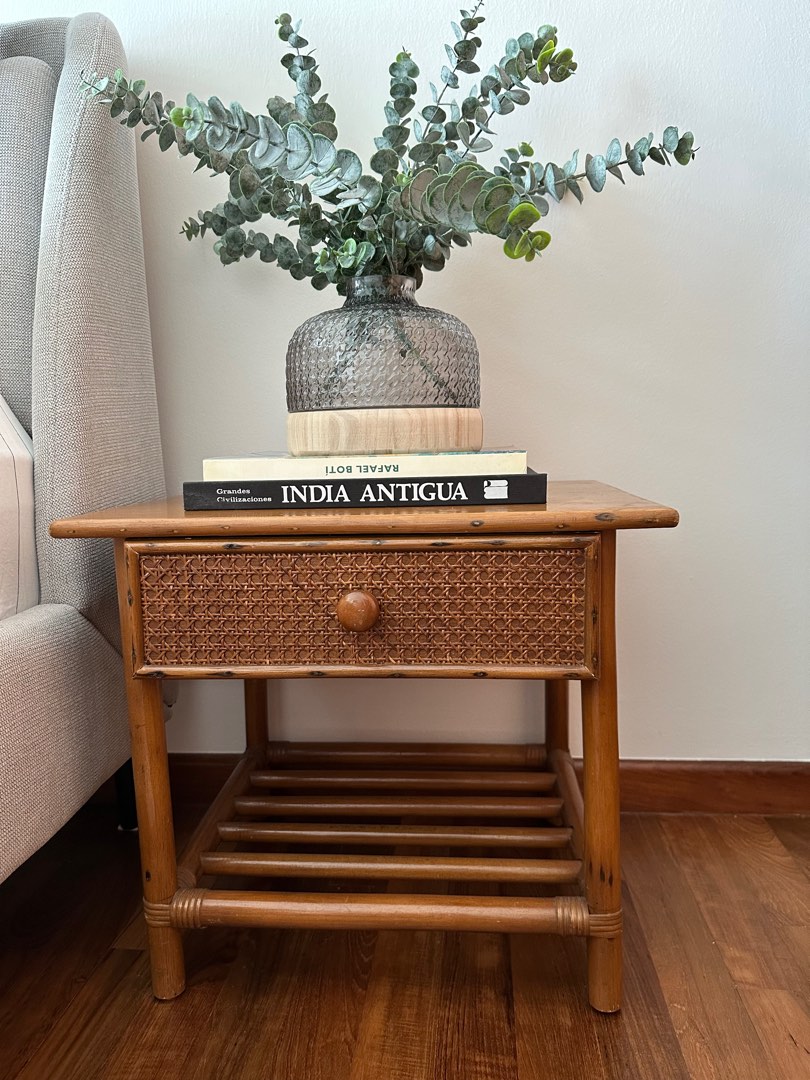 2 rattan bedside tables/ nightstands, Furniture & Home Living