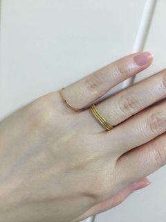 經典百搭款金色戒指兩件套 gold ring set
