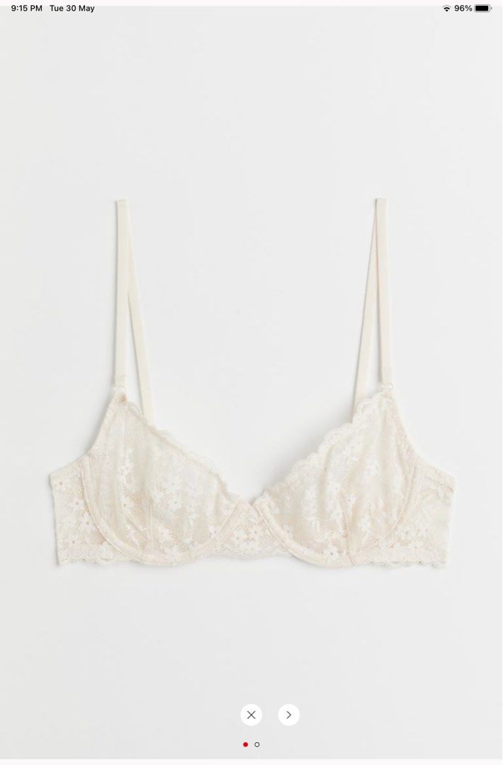 🆕 H&M Non-Padded Underwired Lace Bra - Cream, Women's Fashion, New  Undergarments & Loungewear on Carousell