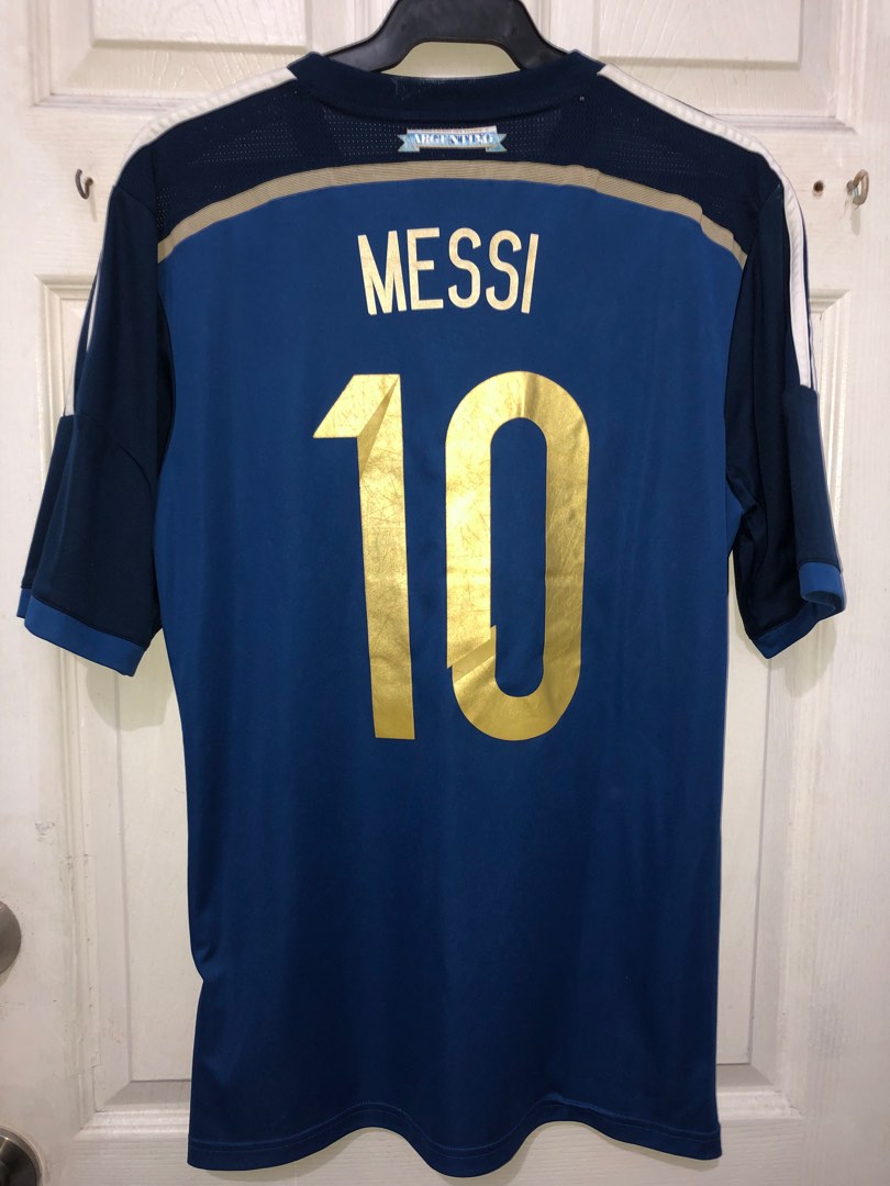 Adidas Messi Argentina 2014 World Cup Final Away Soccer Jersey Shirt L SKU#G75187