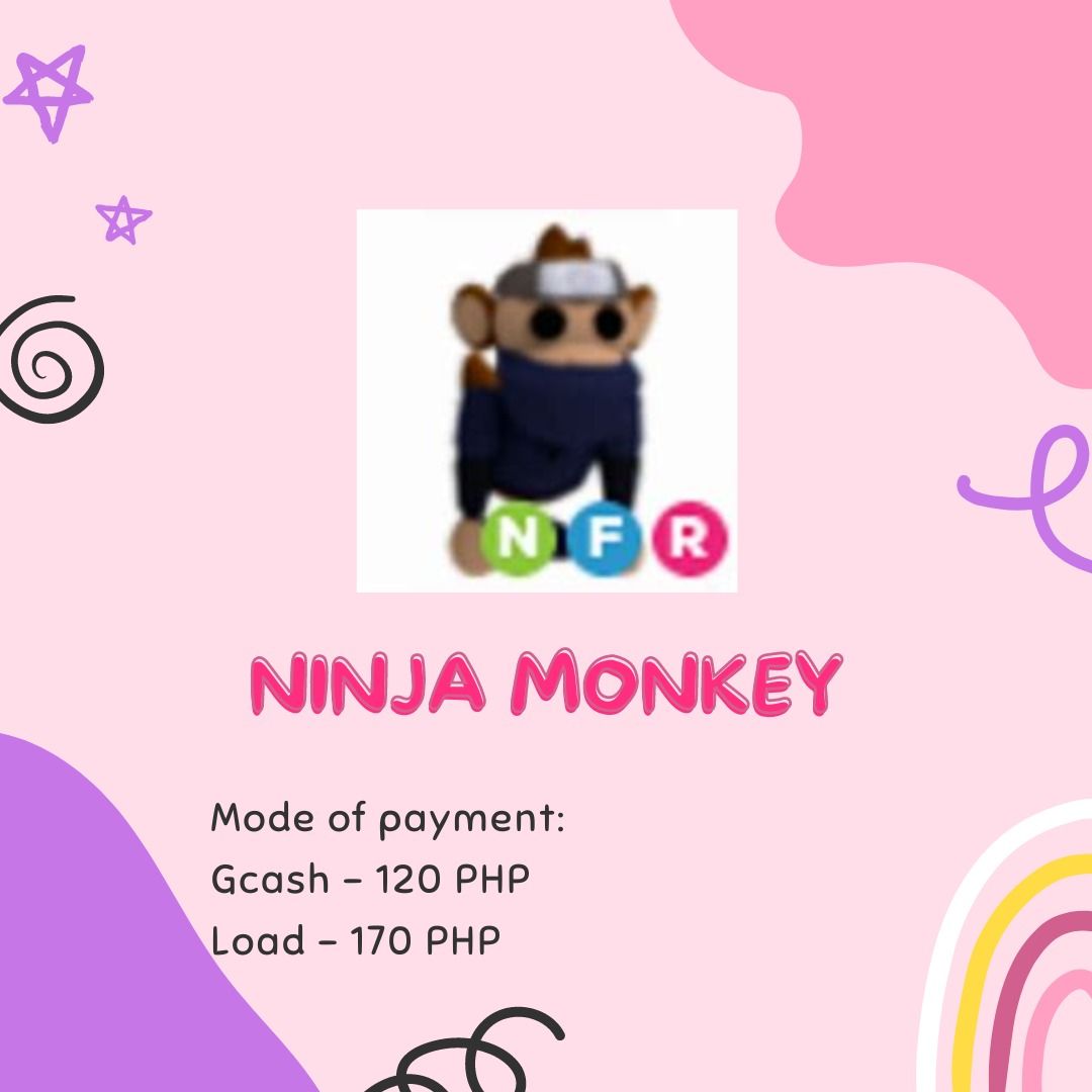ADOPT ME NFR NINJA MONKEY (NEON FLY RIDE) on Carousell