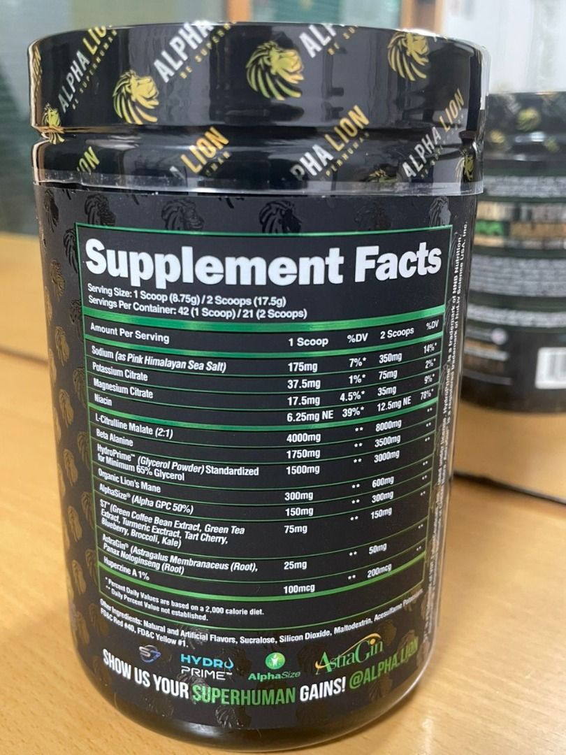 Alpha Lion PUMP PreWorkout (nonstim/Without Caffeine), Health