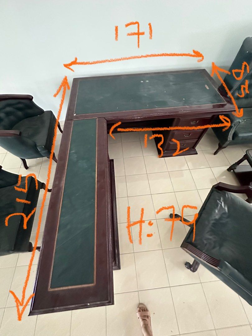 Antique office chair and table set (used by a general before