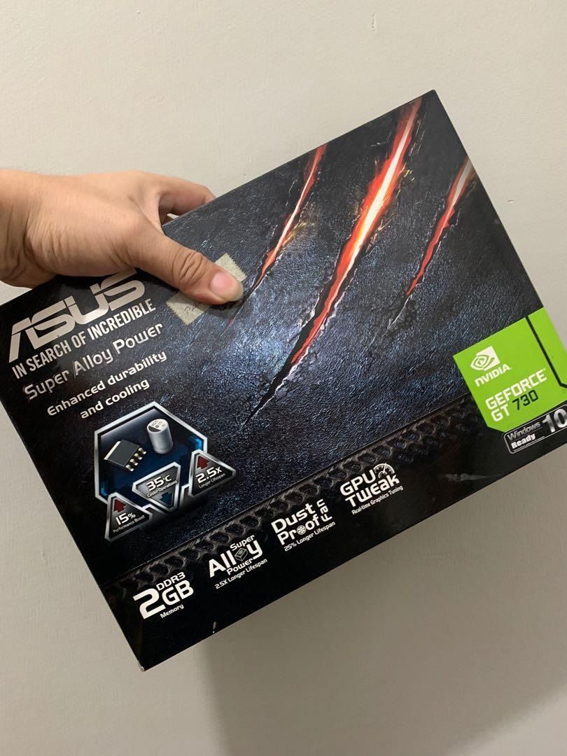 ASUS NVidia Geforce GT 730 DDR3 2GB (Category: Computer Parts) located in Pasig City. Submitted by xfugiwarax (Listing ID 1234764336, Image 1). Description: Opened for testing. Requested for Office but not used Details: https://villman.com/Product-Detail/Asus_GT730-2GD3 TESTED AND CONFIRMED WORKING (See last photo) FAQ: Compatible po ba to sa *INSERT GAME/MOTHERBOARD Answer: Hindi ko po alam, pakicheck na lang po ang details ng Video Card mismo.