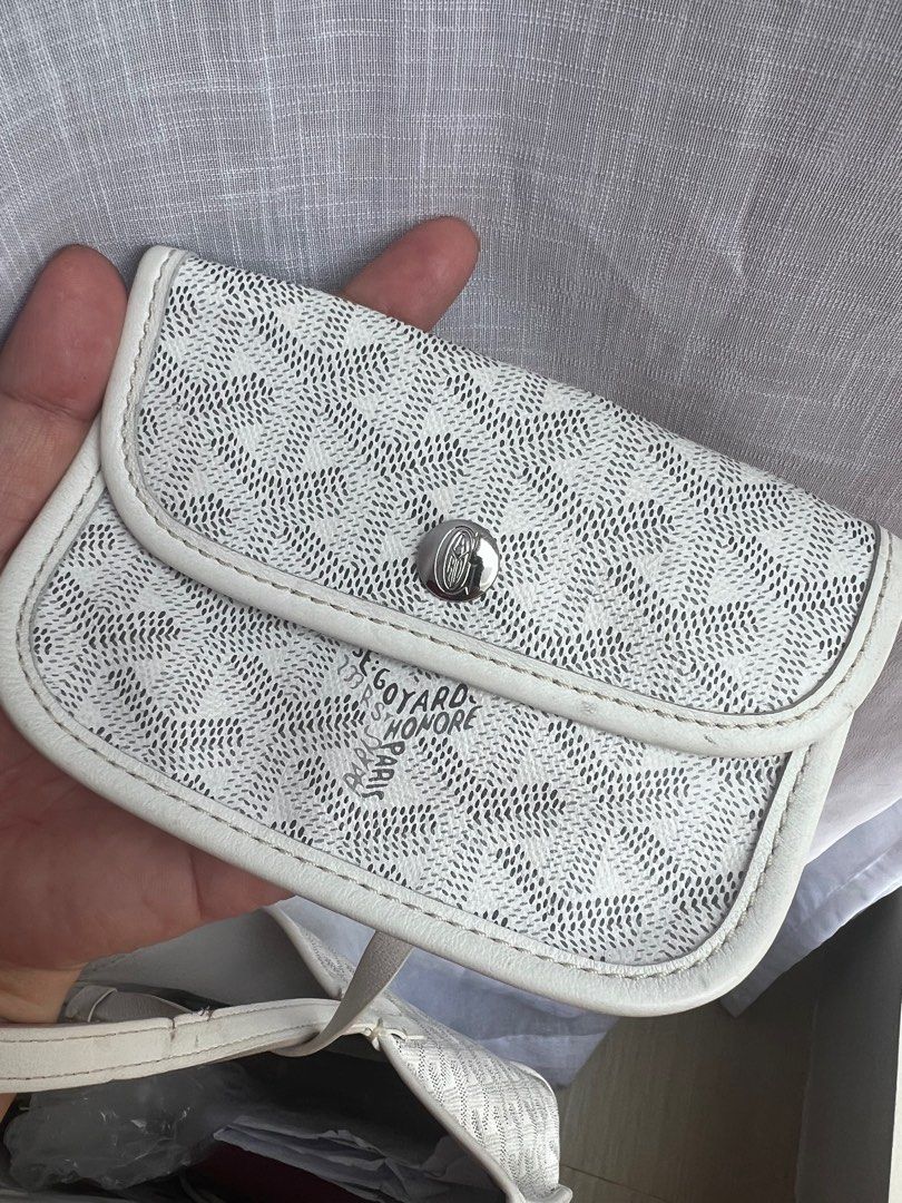 Goyard Goyardine White Anjou Mini Reversible Tote Bag Silver