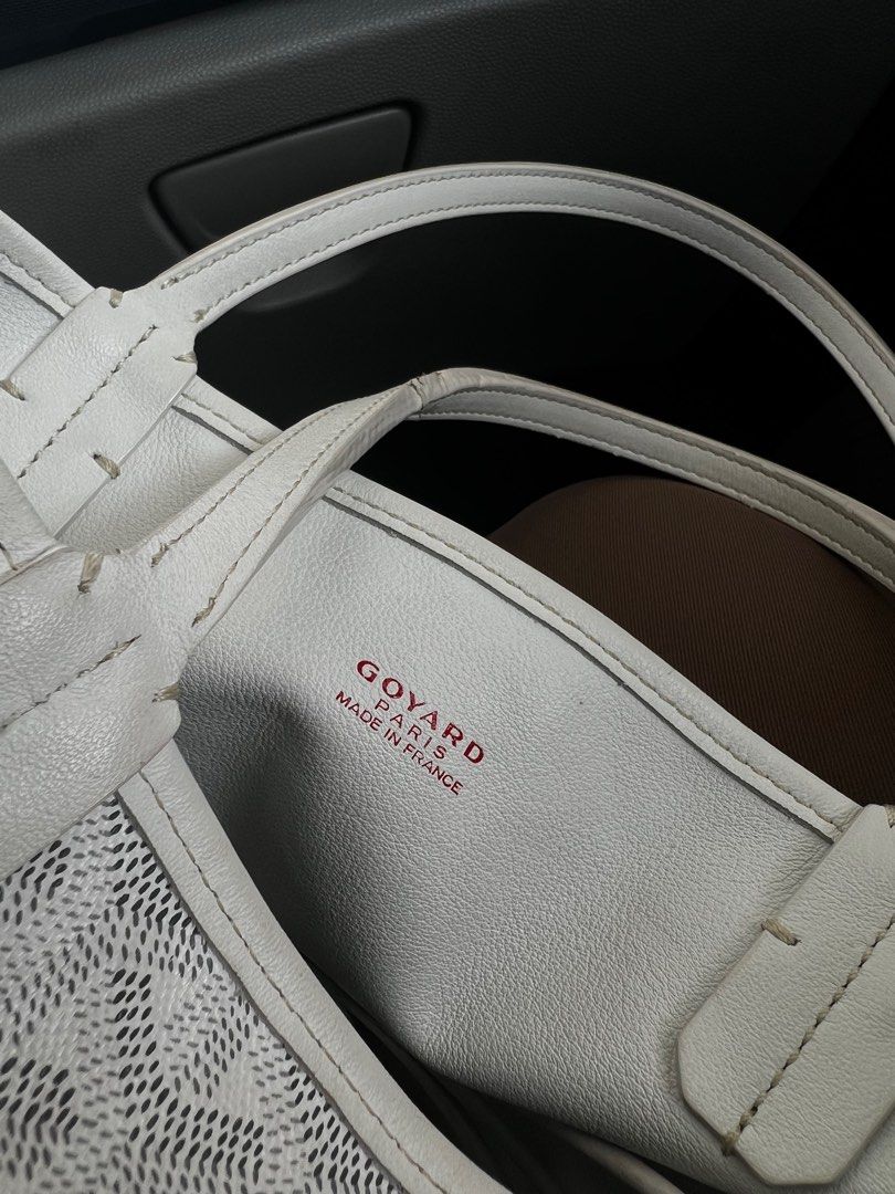 Goyard Goyardine White Anjou Mini Reversible Tote Bag Silver Hardware –  Madison Avenue Couture