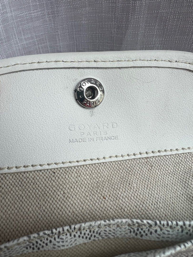 Goyard Goyardine Anjou White Mini Bag Palladium Hardware – Madison
