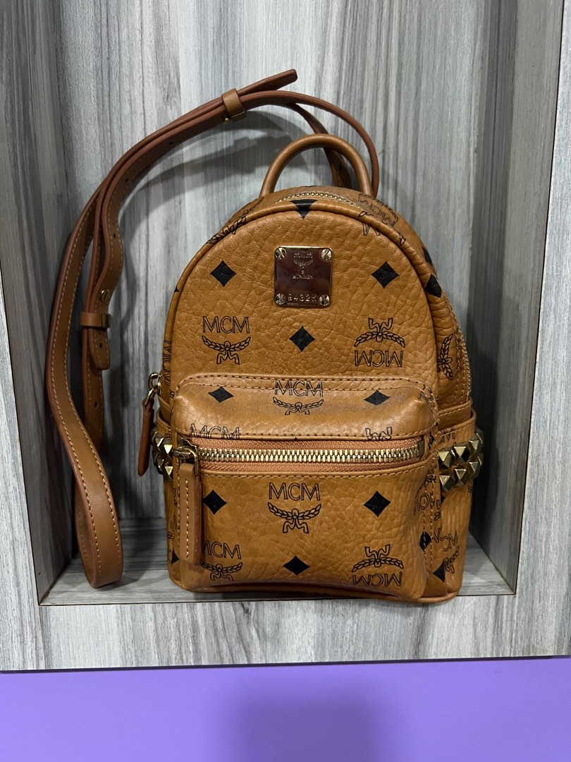 Used Authentic Mini MCM Backpack, Women's Fashion, Bags & Wallets
