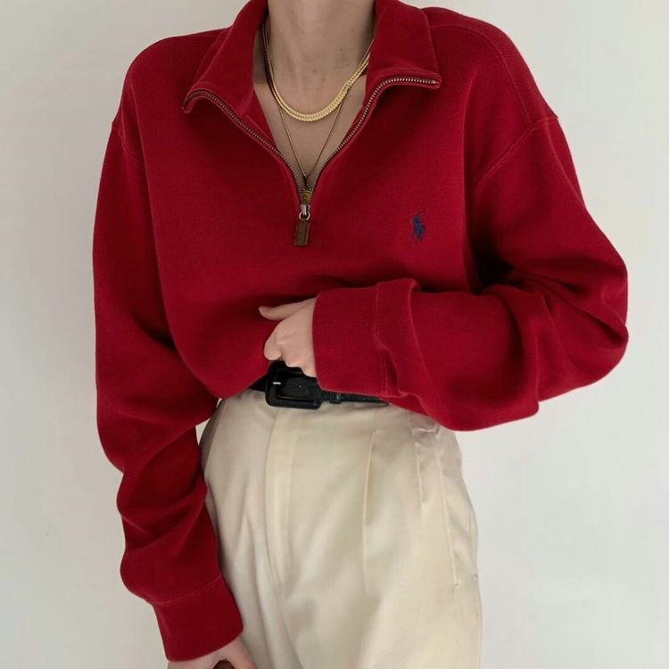 Polo half zip women's top
