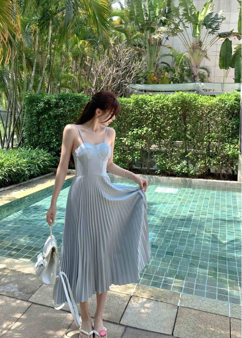 Baby blue cami dress top