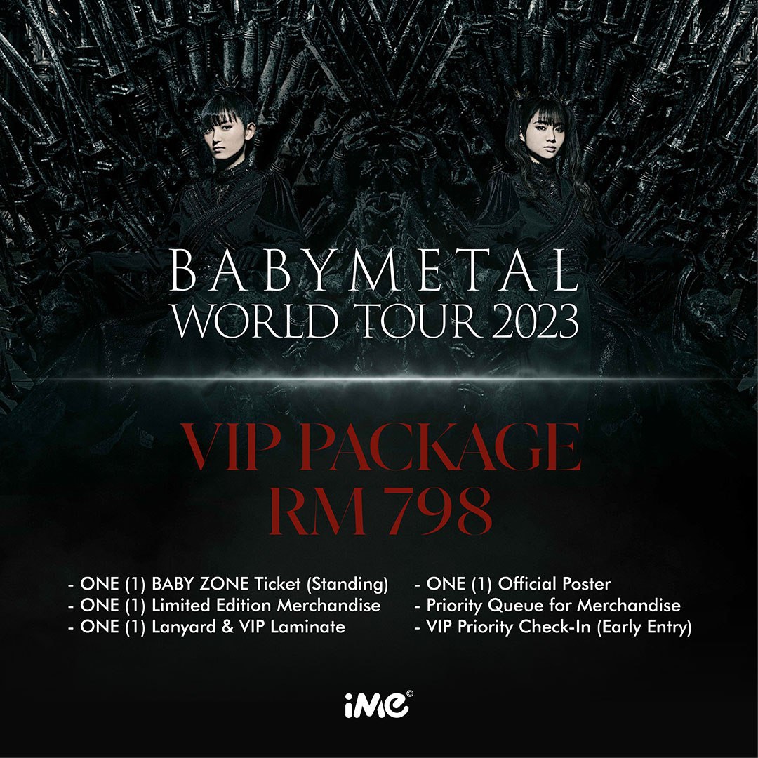 Babymetal world tour 2023 vip ticket, Tickets & Vouchers, Event Tickets
