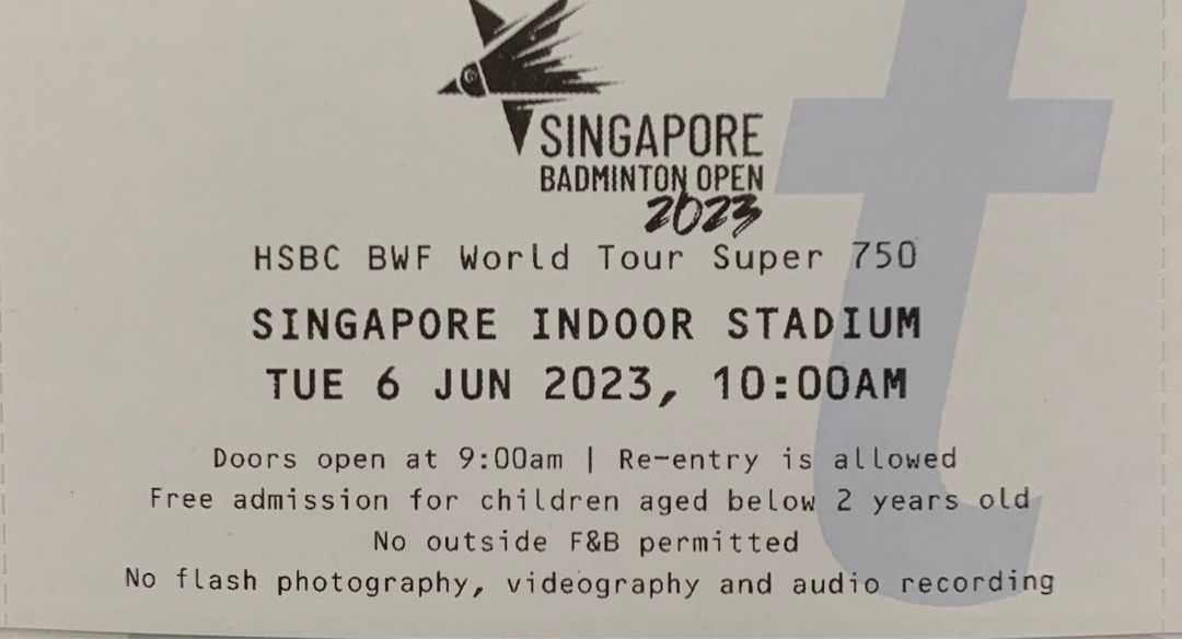 Badminton Open Singapore 2023, Tickets & Vouchers, Event Tickets on Carousell