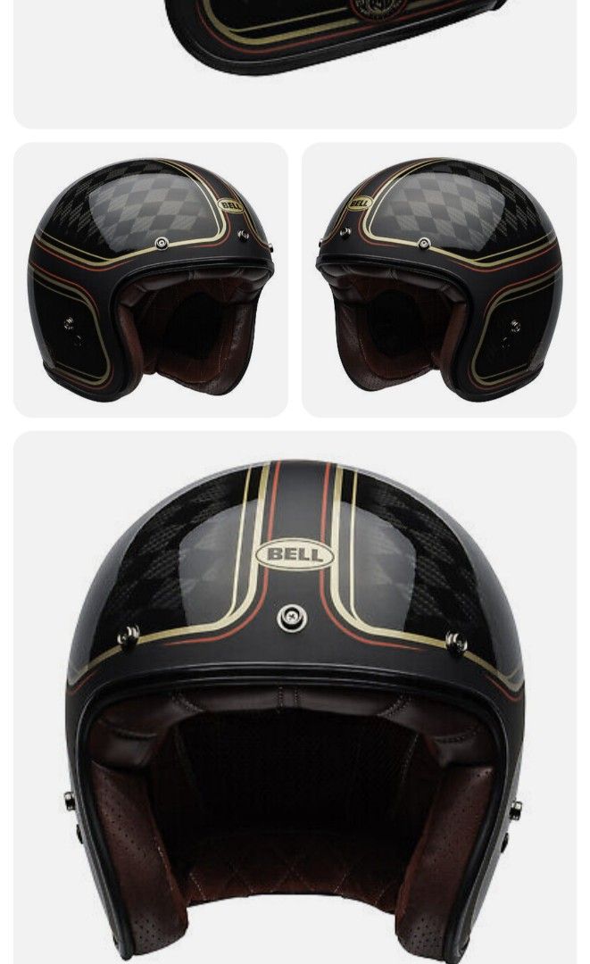 Bell Custom 500 Carbon RSD Checkmate Helmet, Motorbikes on Carousell