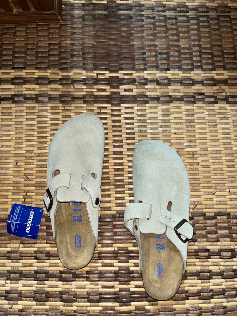 Birkenstock boston suede taupe hot sale