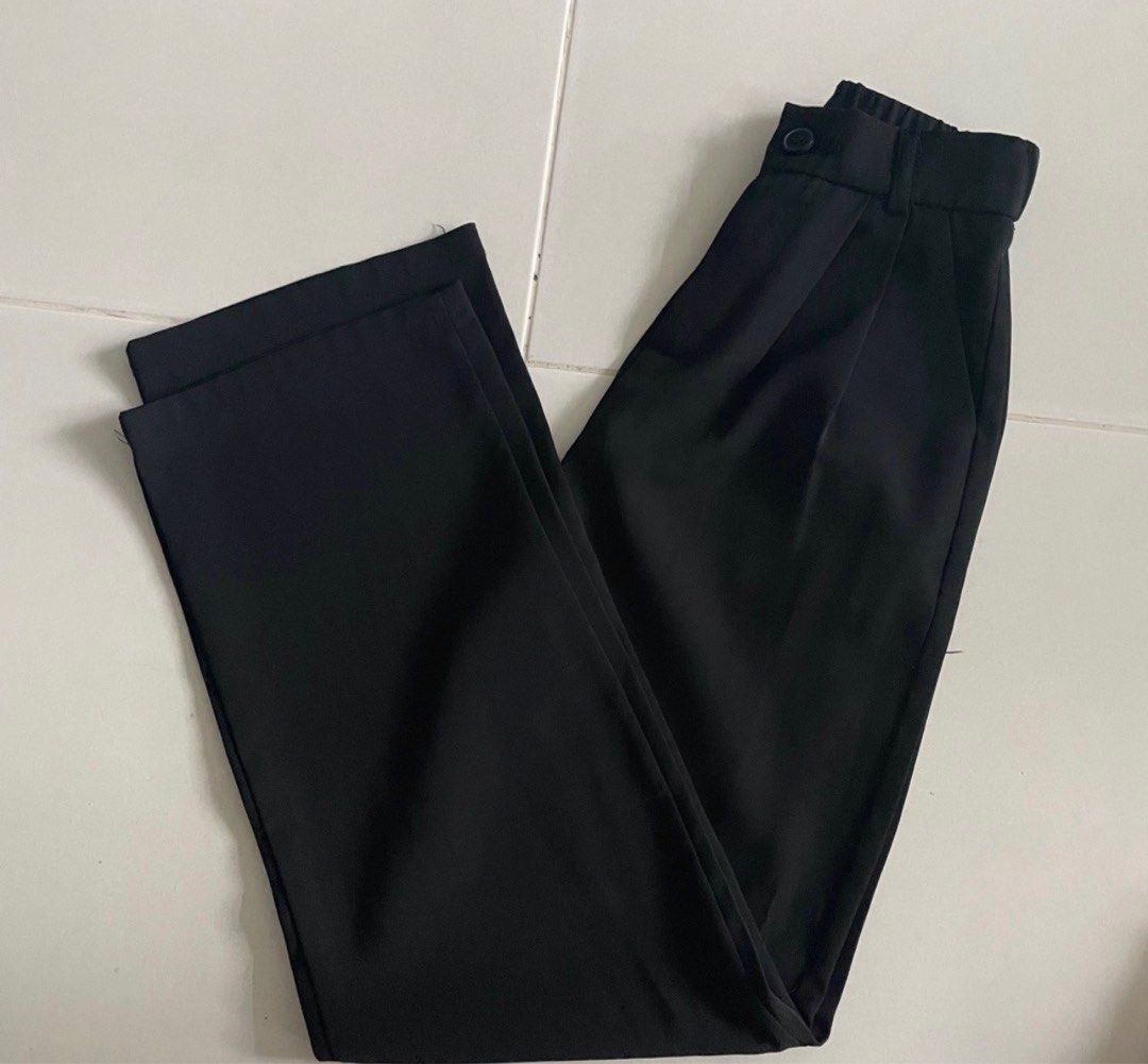 Black High Waisted Pants, Women's Fashion, Bottoms, Other Bottoms on  Carousell