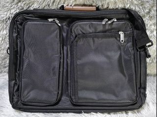 Black Nylon & Leather Laptop Bag