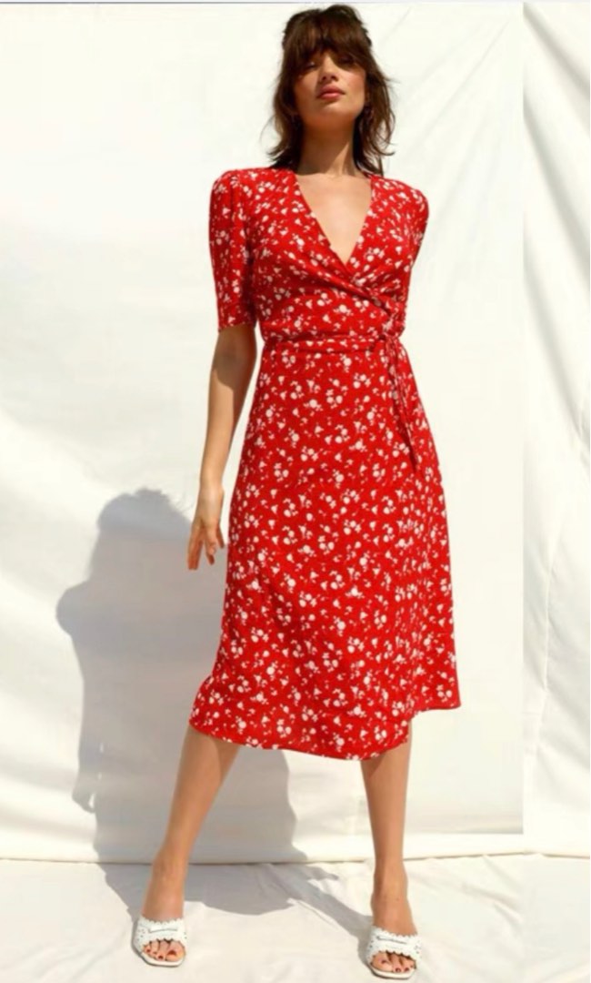Red wrap cocktail dress new arrivals