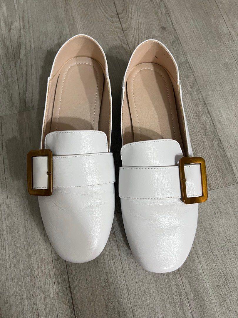White leather moccasins womens clearance