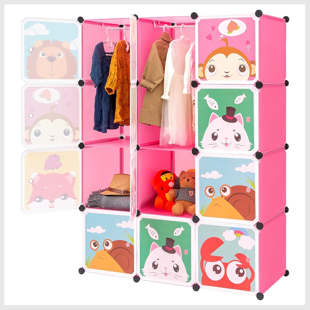 BRIAN & DANY Baby Closet Organizer, Kid Clothes Storage with Cartoon