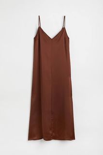 Brown Satin Slip dress