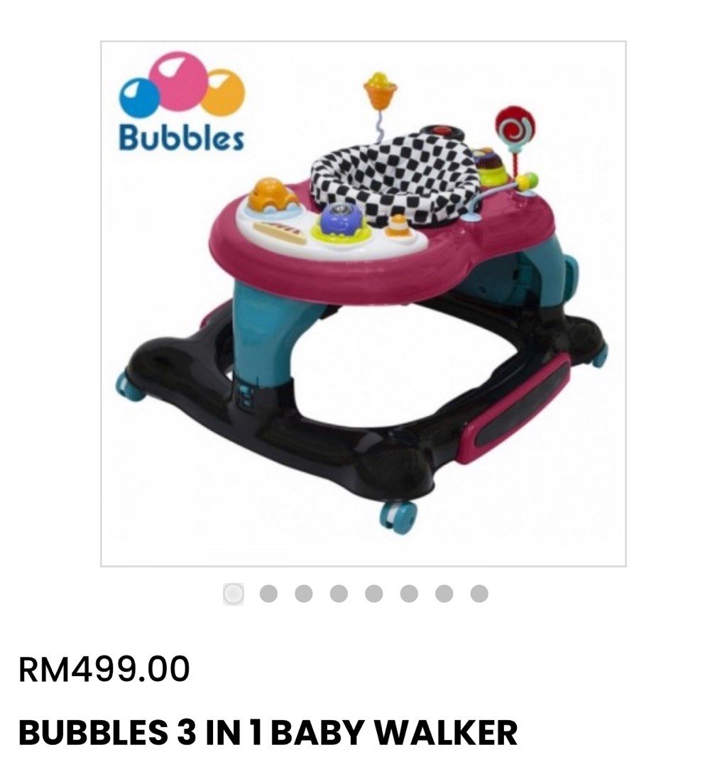 Bubbles 3 in 1 baby walker clearance