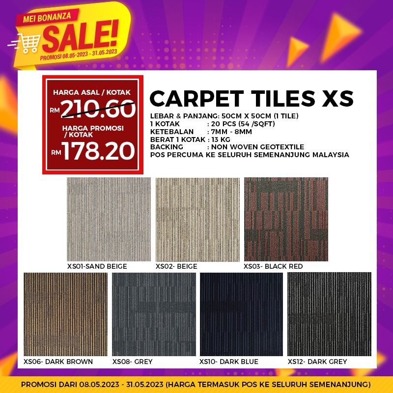 Carpet tiles berkualiti tinggi dengan harga lebih rendah untuk bulan