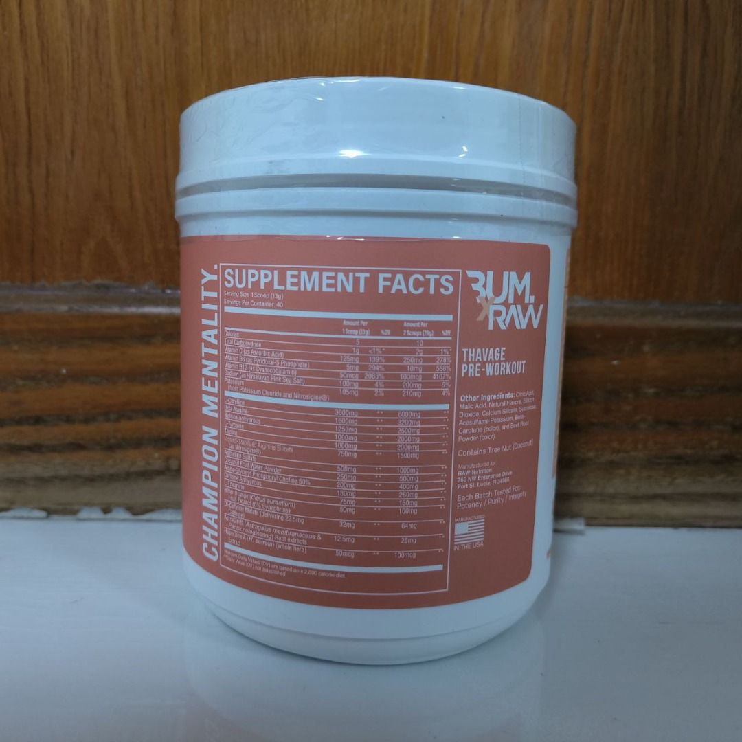 CBum Thavage Pre Workout Peach Bum flavor, Health & Nutrition, Health