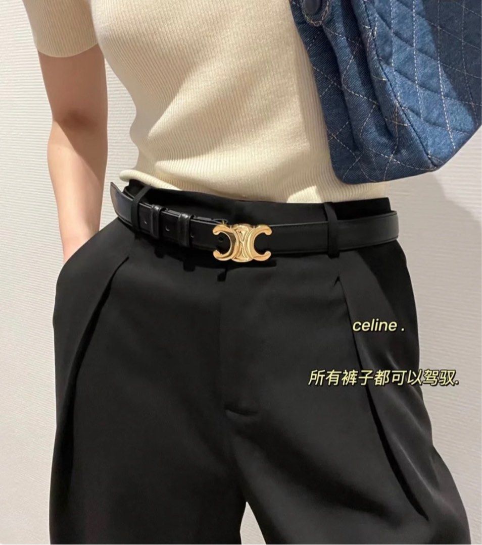 Celine Teen Triomphe Belt Review, Try-On, Pricing & Comparison to Chanel  Belt 
