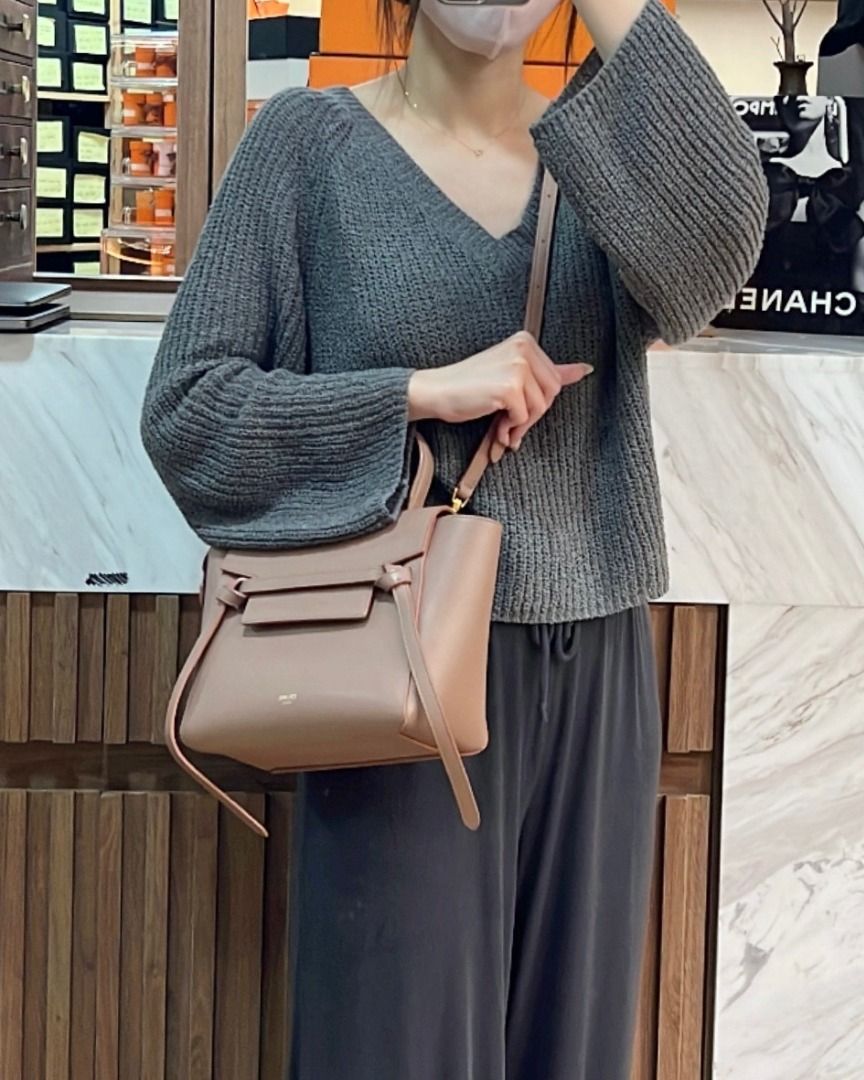 MID YEAR SALE Celine nano belt bag in nude pink