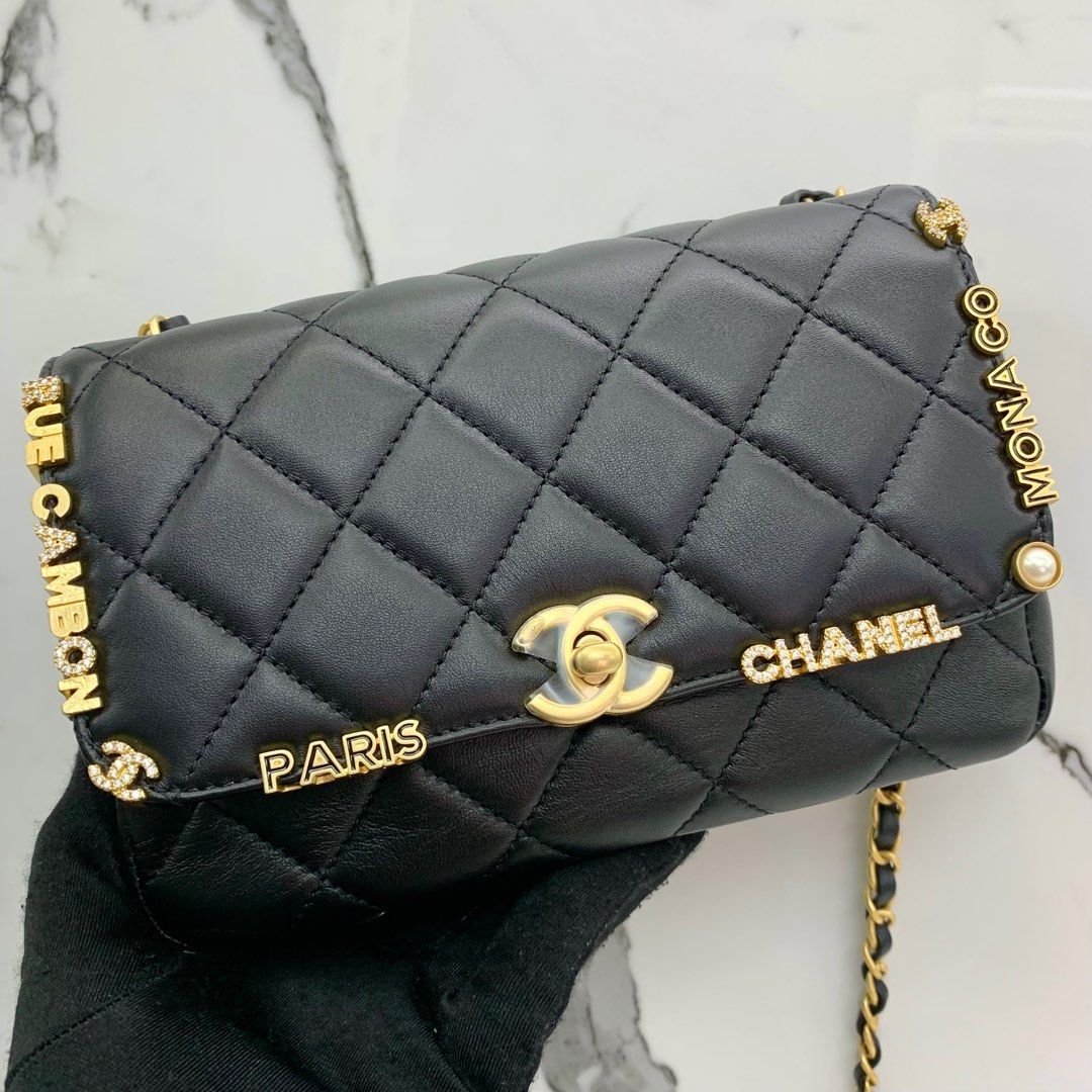 CHANEL AS3731 BLACK MATELASSE MINI FLAP MICROCHIP SHOULDER BAG 227037937 +,  Luxury, Bags & Wallets on Carousell