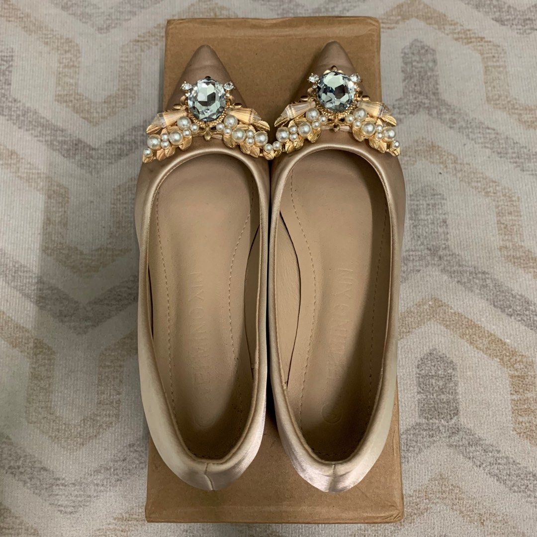 Chunky High Heels Wedding Shoes Pearl Rhinestone 3 CM Women s