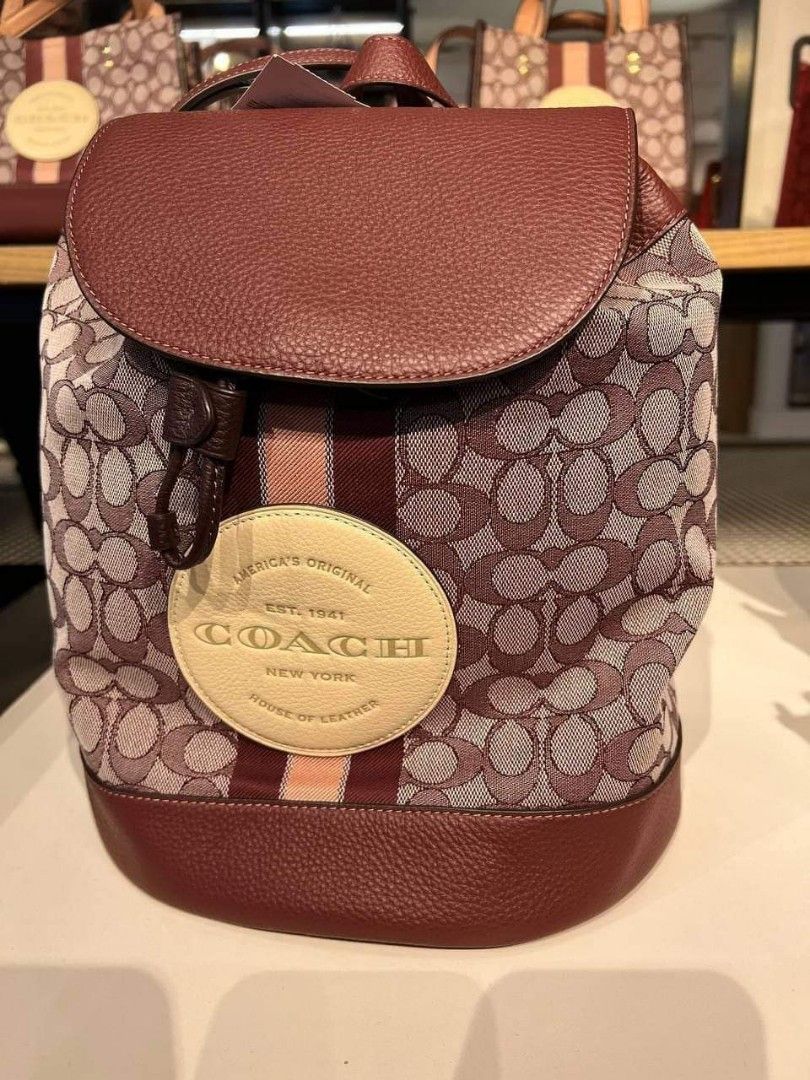 Coach Dempsey Drawstring Backpack in Signature Jacquard with Coach Patch and Stripe