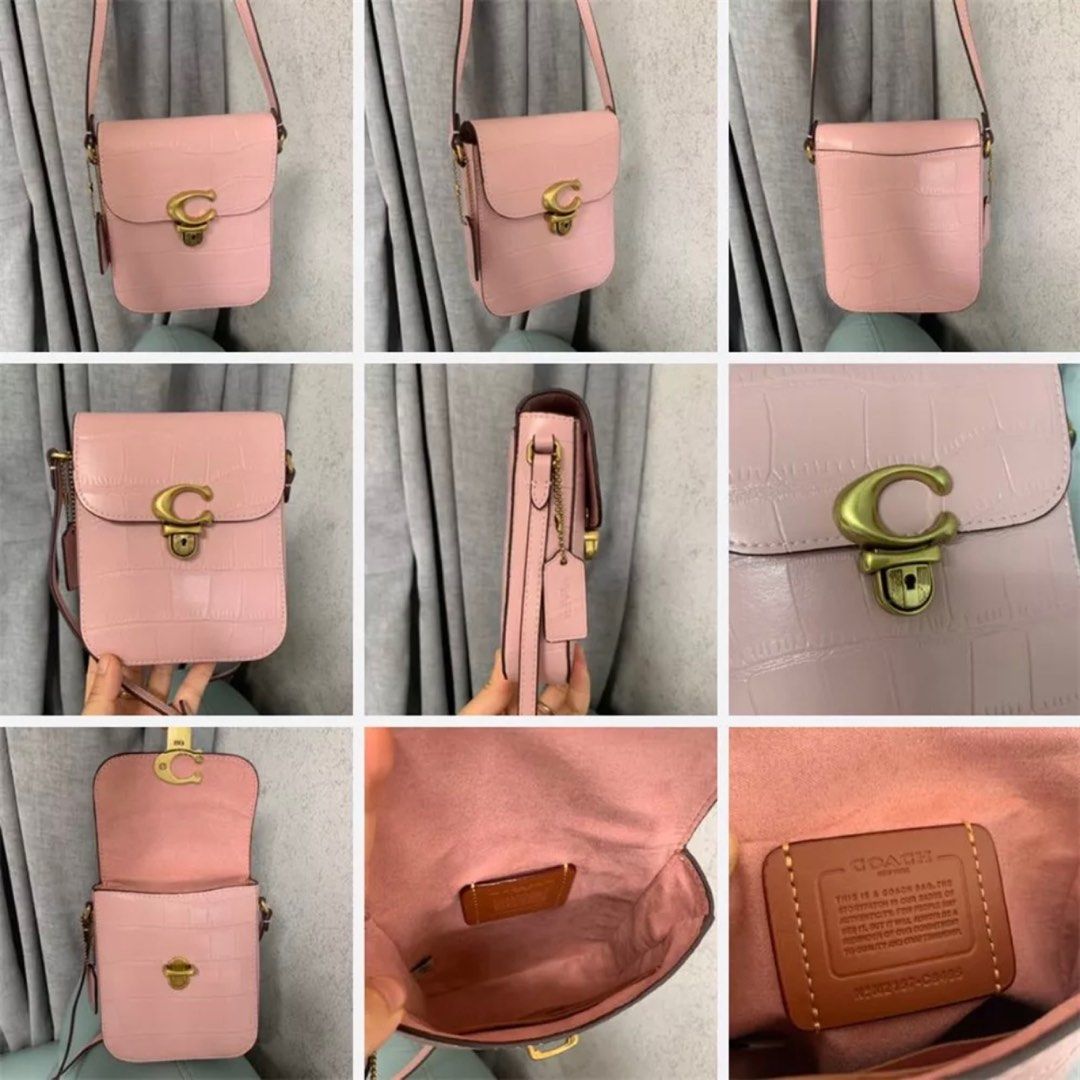 Coach Tall Studio Crossbody Bag in Signature Canvas, Women's Fashion