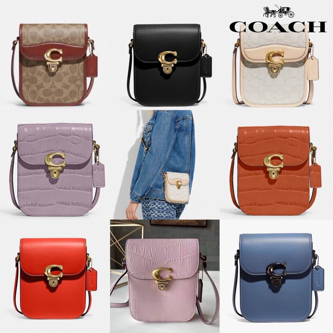 Coach Tall Studio Crossbody Bag in Signature Canvas, Women's Fashion