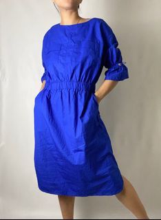 Cobalt blue cotton dress.