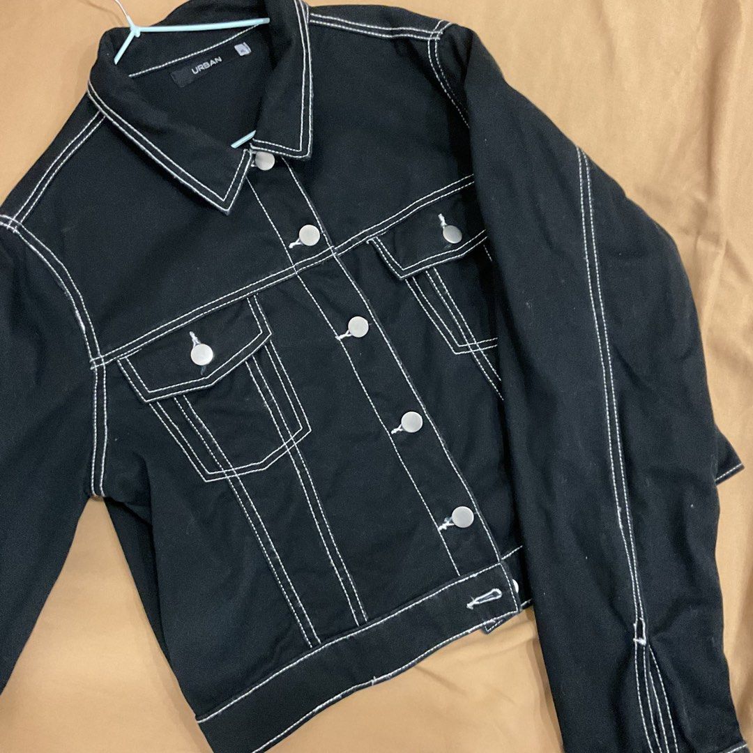 Contrast stitch discount denim jacket mens