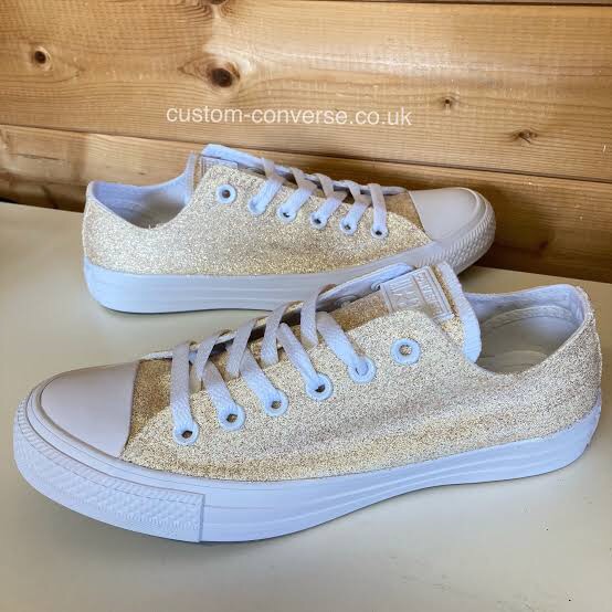 converse low cut shoes sneaker gold glitter Women s Fashion