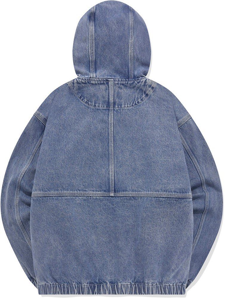 正本 Covernat Unisex Denim Hoodie Jacket Gray | cohk.org.hk