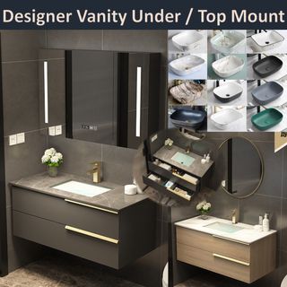 Designer Stylish Vanity Set / Bathroom Vanity Set / Top Mount Vanity set Customizable