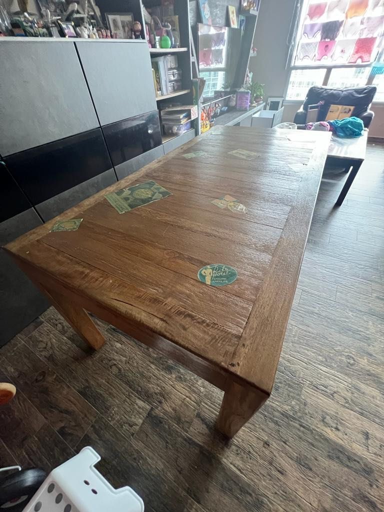 Dining Table (Category: Tables & Sets) located in Singapore. Submitted by zabalang (Listing ID 1234674536, Image 3). Description: Solid Wood Dining Table L 180cm x W 90cm x H 77cm Suitable for Home Theme on Eclectic, Retro, Industrial & etc.