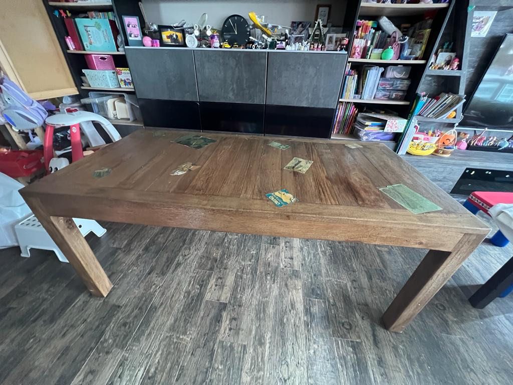 Dining Table (Category: Tables & Sets) located in Singapore. Submitted by zabalang (Listing ID 1234674536, Image 2). Description: Solid Wood Dining Table L 180cm x W 90cm x H 77cm Suitable for Home Theme on Eclectic, Retro, Industrial & etc.