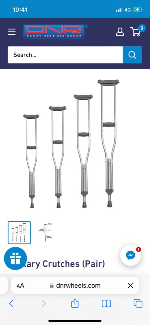 DNR wheels adult crutches, Health & Nutrition, Assistive & Rehabilatory